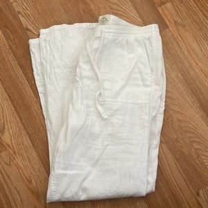 Linen at Johns bay white beachside pant